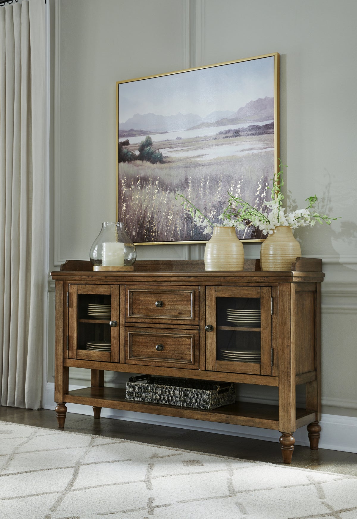Hoover Furniture Outlet - Ashley Furniture - Sturlayne Dining Server - Dining Room Server / Brown - D787-60
