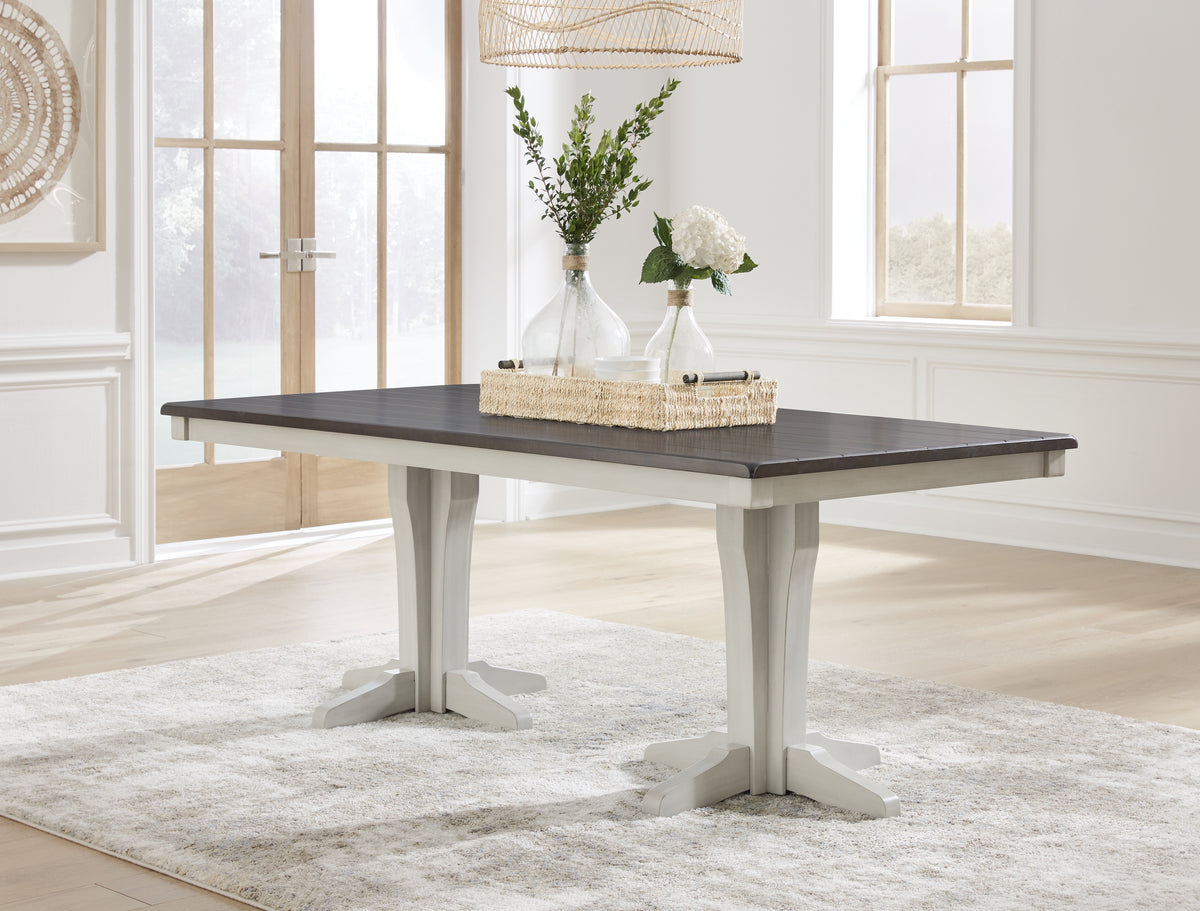 Hoover Furniture Outlet - Ashley Furniture - Darborn Dining Table - Dining Table / Gray/Brown - D796D3