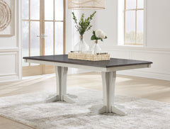Hoover Furniture Outlet - Ashley Furniture - Darborn Dining Table - Dining Table / Gray/Brown - D796D3