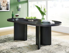 Hoover Furniture Outlet - Ashley Furniture - Rowanbeck Dining Table - Oval Dining Room Table - D821-25