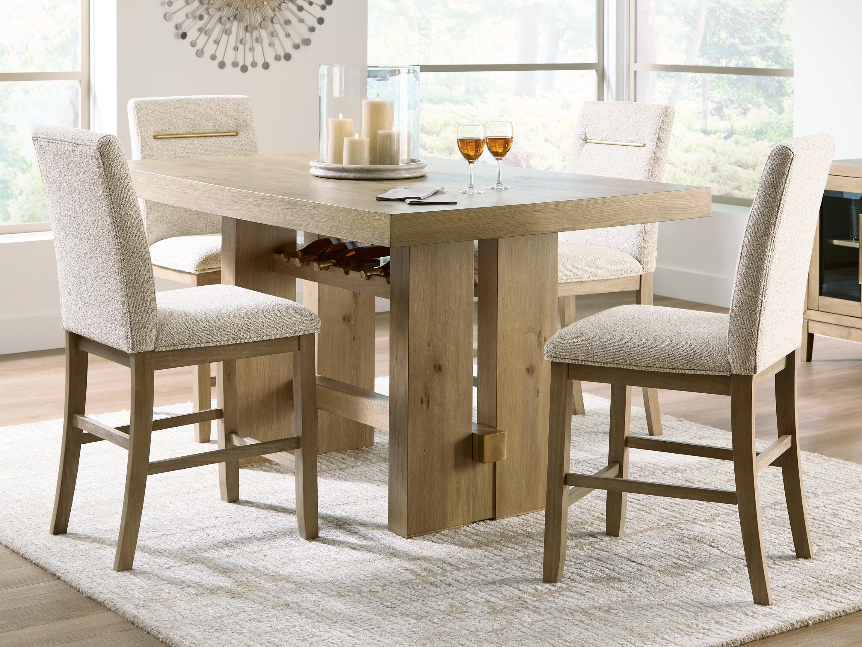 Hoover Furniture Outlet - Ashley Furniture - Lasinger Counter Height Dining Table and 4 Barstools - Counter Height Dining Table and 4 Barstools - PCD852D2