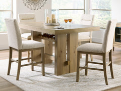 Hoover Furniture Outlet - Ashley Furniture - Lasinger Counter Height Dining Table and 4 Barstools - Counter Height Dining Table and 4 Barstools - PCD852D2