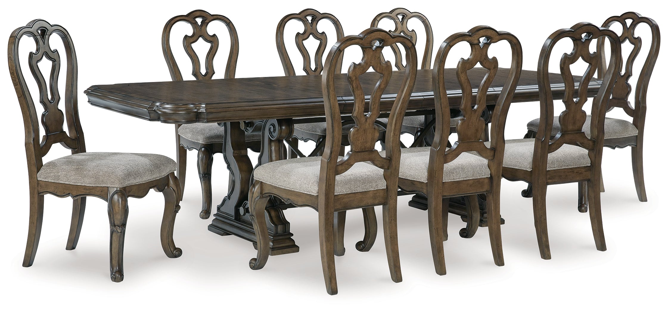 Hoover Furniture Outlet - Ashley Furniture - Maylee Dining Table and 8 Chairs - Dining Table and 8 Chairs - D947D9