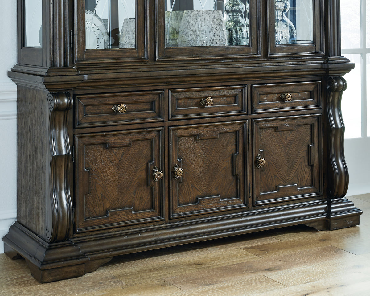 Hoover Furniture Outlet - Ashley Furniture - Maylee Dining Buffet - Dining Room Buffet / Dark Brown - D947-80