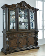 Hoover Furniture Outlet - Ashley Furniture - Maylee Dining Buffet and Hutch - Dining Buffet and Hutch / Dark Brown - D947D1