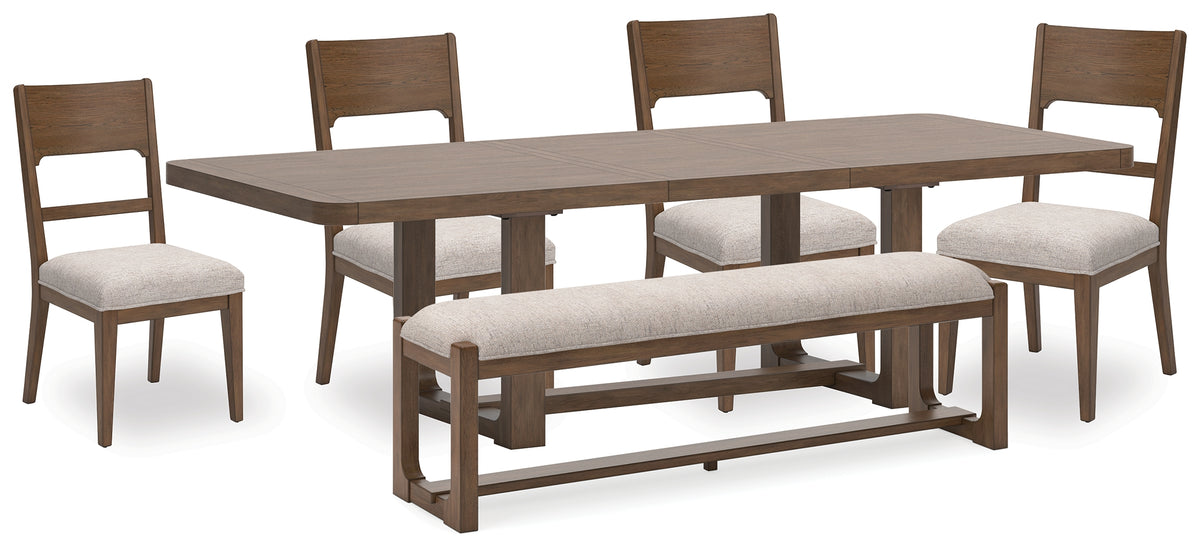 Hoover Furniture Outlet - Ashley Furniture - Cabalynn Dining Table, 4 Chairs and Bench - Dining Table, 4 Chairs and Bench - D974D2