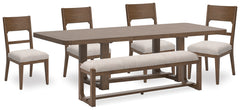Hoover Furniture Outlet - Ashley Furniture - Cabalynn Dining Table, 4 Chairs and Bench - Dining Table, 4 Chairs and Bench - D974D2