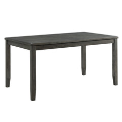 Alex Grey 60" 7 PC Dining Set (Grey Table with Black PU Seat)