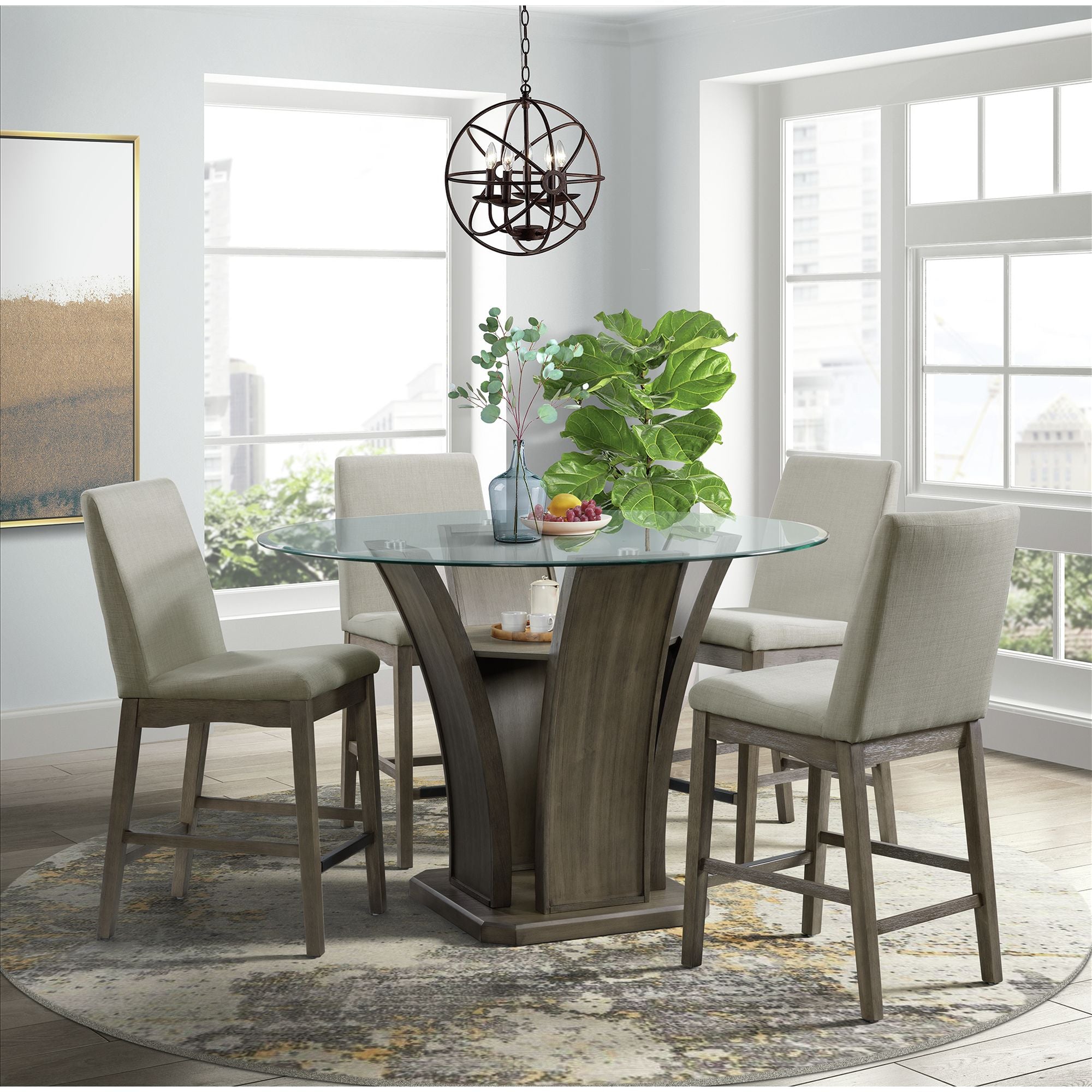 Dapper Grey Round Counter Table – SKU DPR300RCDTTB | Elements