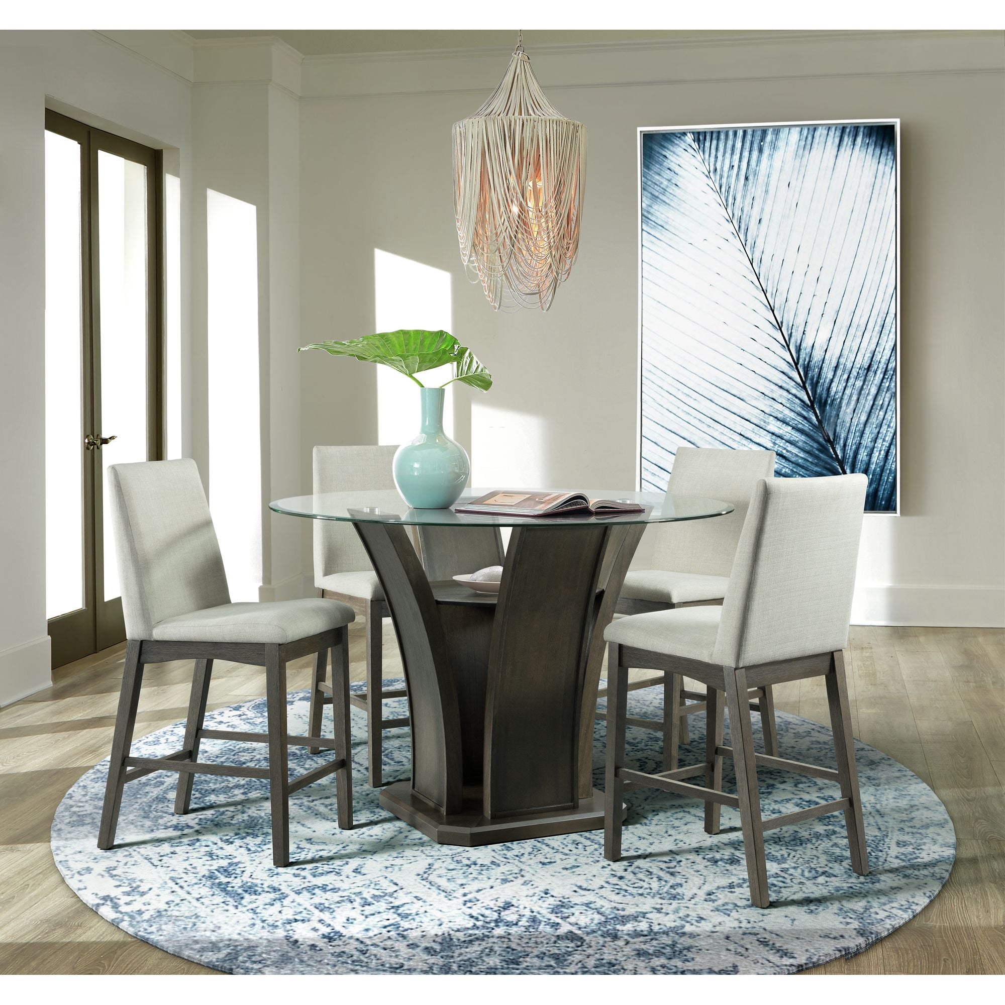 Dapper Round Counter Height Dining Table in Walnut – SKU DPR500CDT | Elements