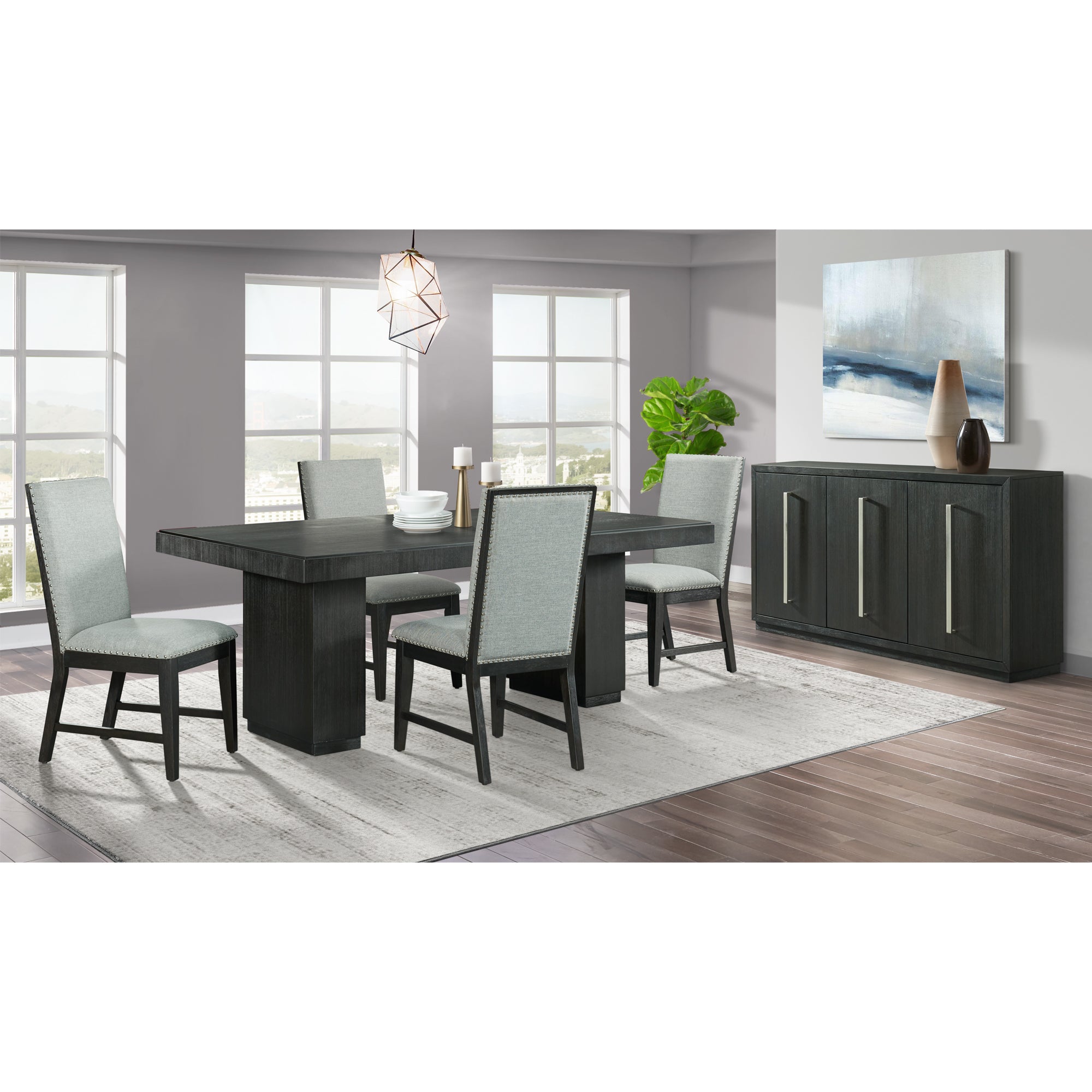 Donovan Rectangular Standard Height Dining Table in Black – SKU DDV100DT | Elements