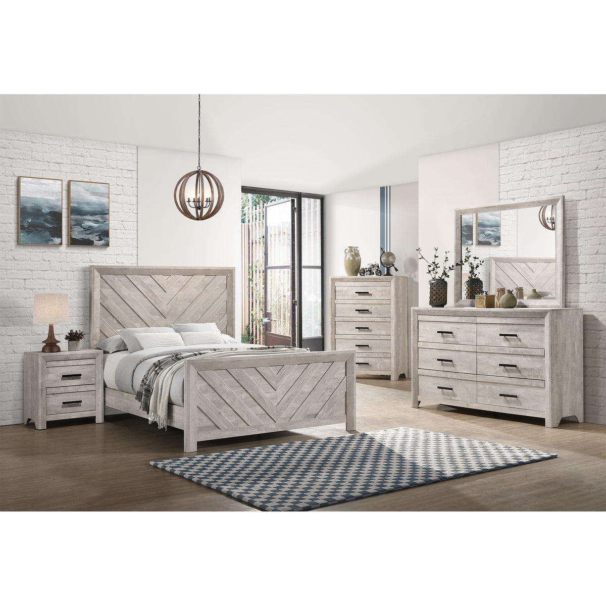 Eleanor Queen Bed in White – SKU EL700QBZS | Elements