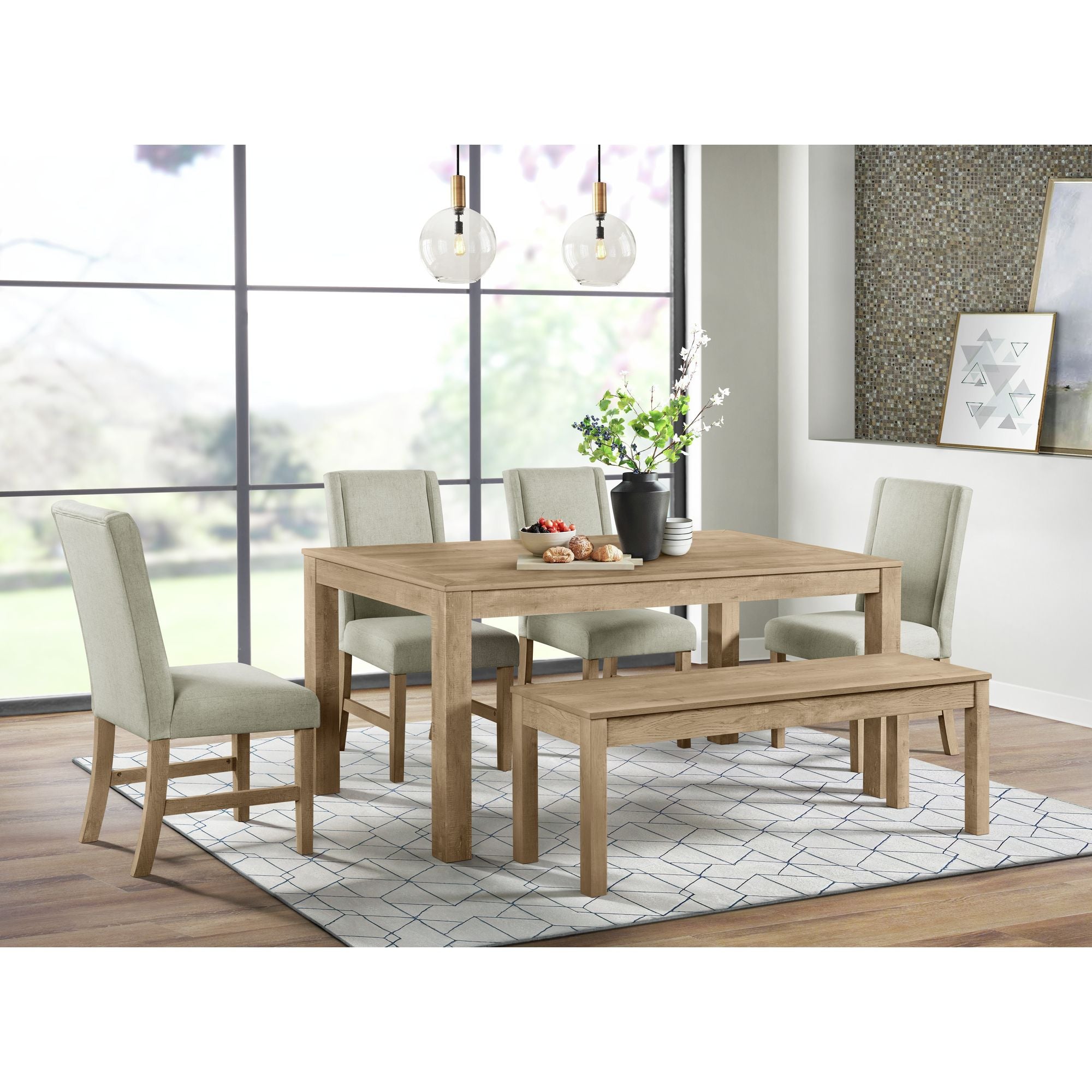Eleanor Dining Side Chair with Heirloom Fabric in Brown (2 Per Carton) – SKU D-6460-5-SC | Elements