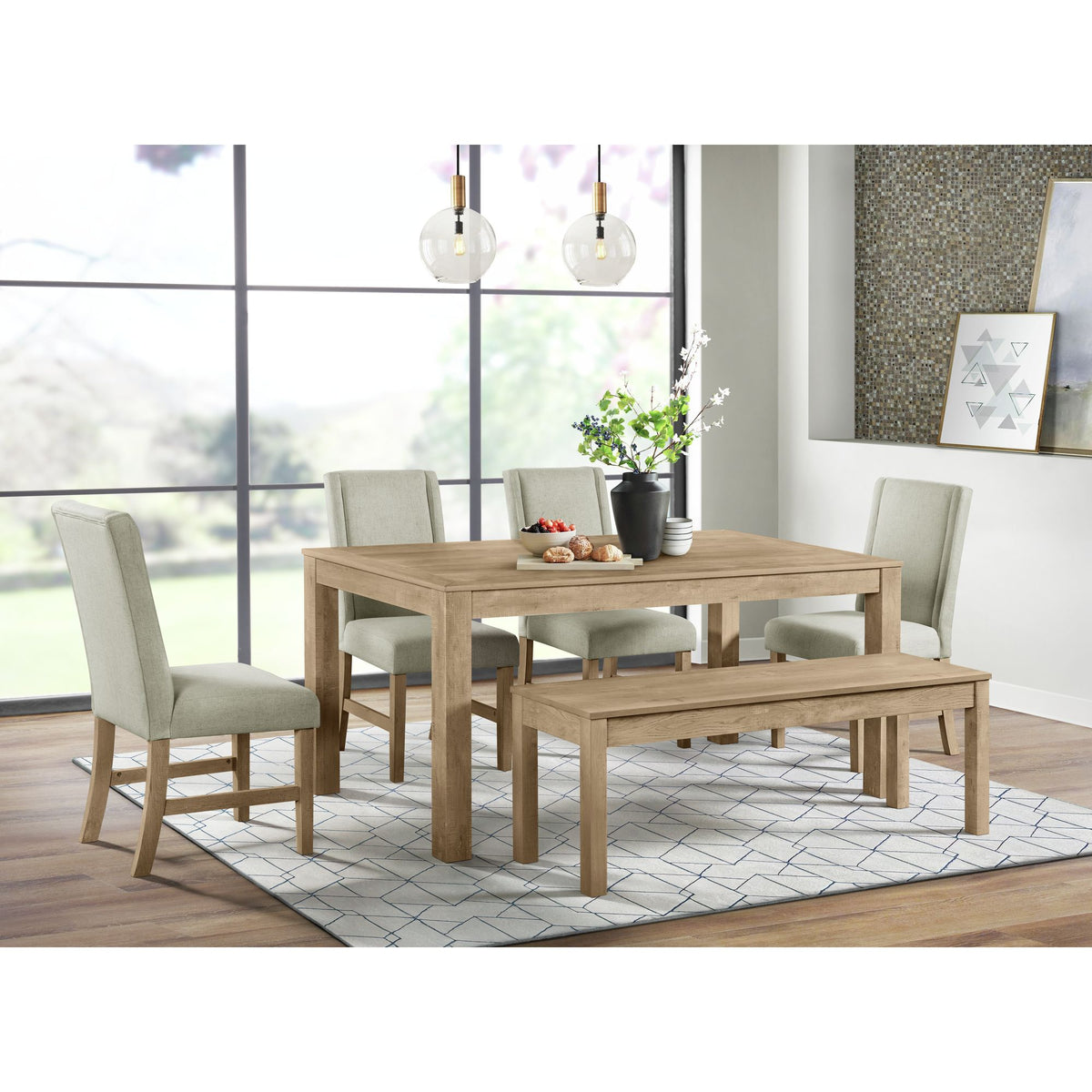 Eleanor Dining Side Chair with Heirloom Fabric in Brown (2 Per Carton) – SKU D-6460-5-SC | Elements
