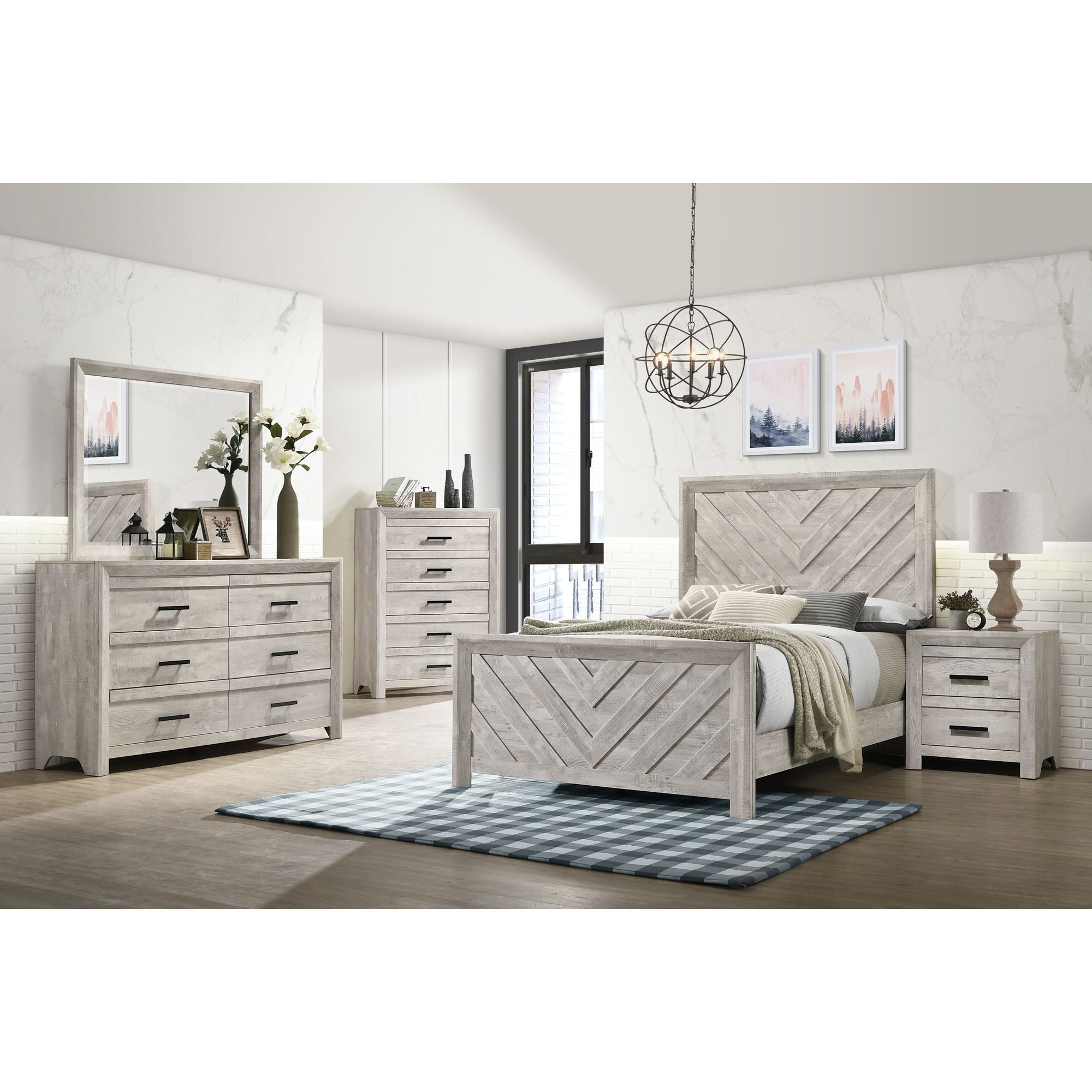 Ellen Full Bed White – SKU EL700FB | Elements