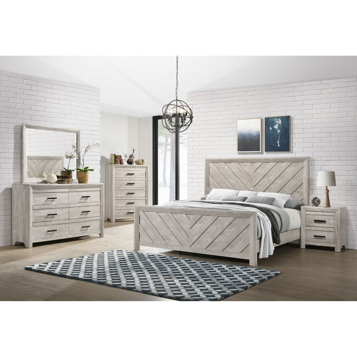 Ellen Queen Bed White – SKU EL700QB | Elements