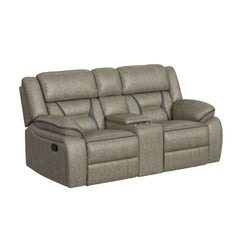 Engage Motion Loveseat with Console in Corral Grey