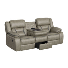 Next-Gen Motion Sofa with DDT, Drawer and PWS in Corral Grey