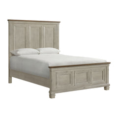 Farm Life Queen Panel Bed in Medium Brown and Washed Stone
