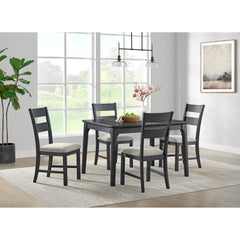 Garcia 5PC Dining Set with Table and 4 Chairs in Black – SKU D-12990-8-5DS | Elements
