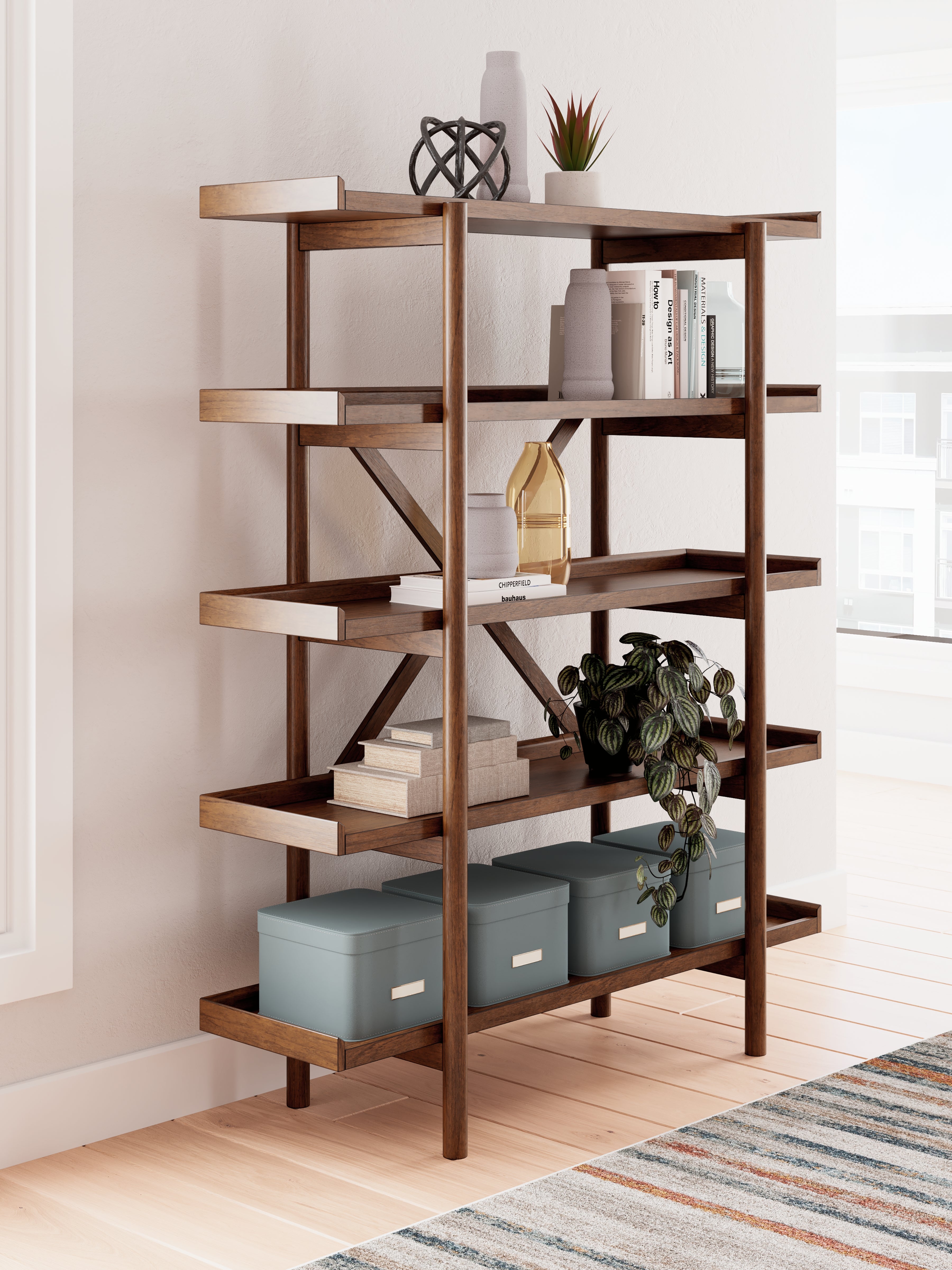 Hoover Furniture Outlet - Ashley Furniture - Lyncott 70" Bookcase - Bookcase - H615-70