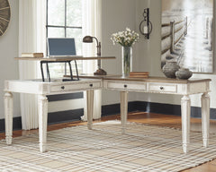 Hoover Furniture Outlet - Ashley Furniture - Realyn 2-Piece Home Office Lift Top Desk - 2-Piece Home Office Desk / White/Brown - H743H2