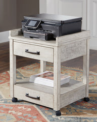 Hoover Furniture Outlet - Ashley Furniture - Carynhurst Printer Stand - Printer Stand / Whitewash - H755-11