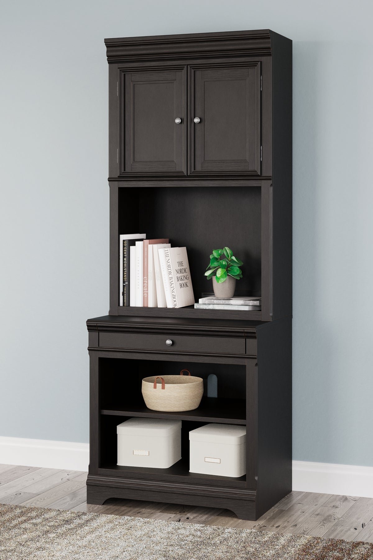 Hoover Furniture Outlet - Ashley Furniture - Beckincreek Bookcase - Bookcase / Black - H778H7
