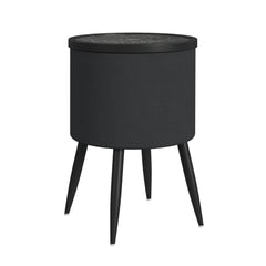 Halo Round Smart End Table in Black