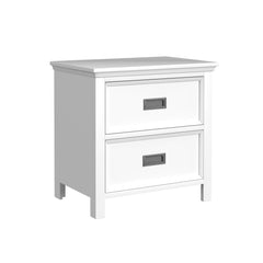 Hampton Kids 2-Drawer Nightstand with USB in White