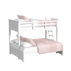 Hampton Kids Twin Over Full Bunk with Ladder in White