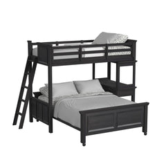 Hampton Kids Twin Over Full Loft with Ladder and Desk with Speaker in Charcoal