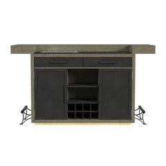 Jemma Bar Table with Light in Grey and Dark Espresso