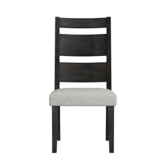Jemma Wood Back Dining Side Chair with Beige Linen in Dark Espresso (2 Per Carton)