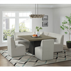 Jemma Upholstered Corner Chair in Beige Linen – SKU D-7570-6-CR | Elements