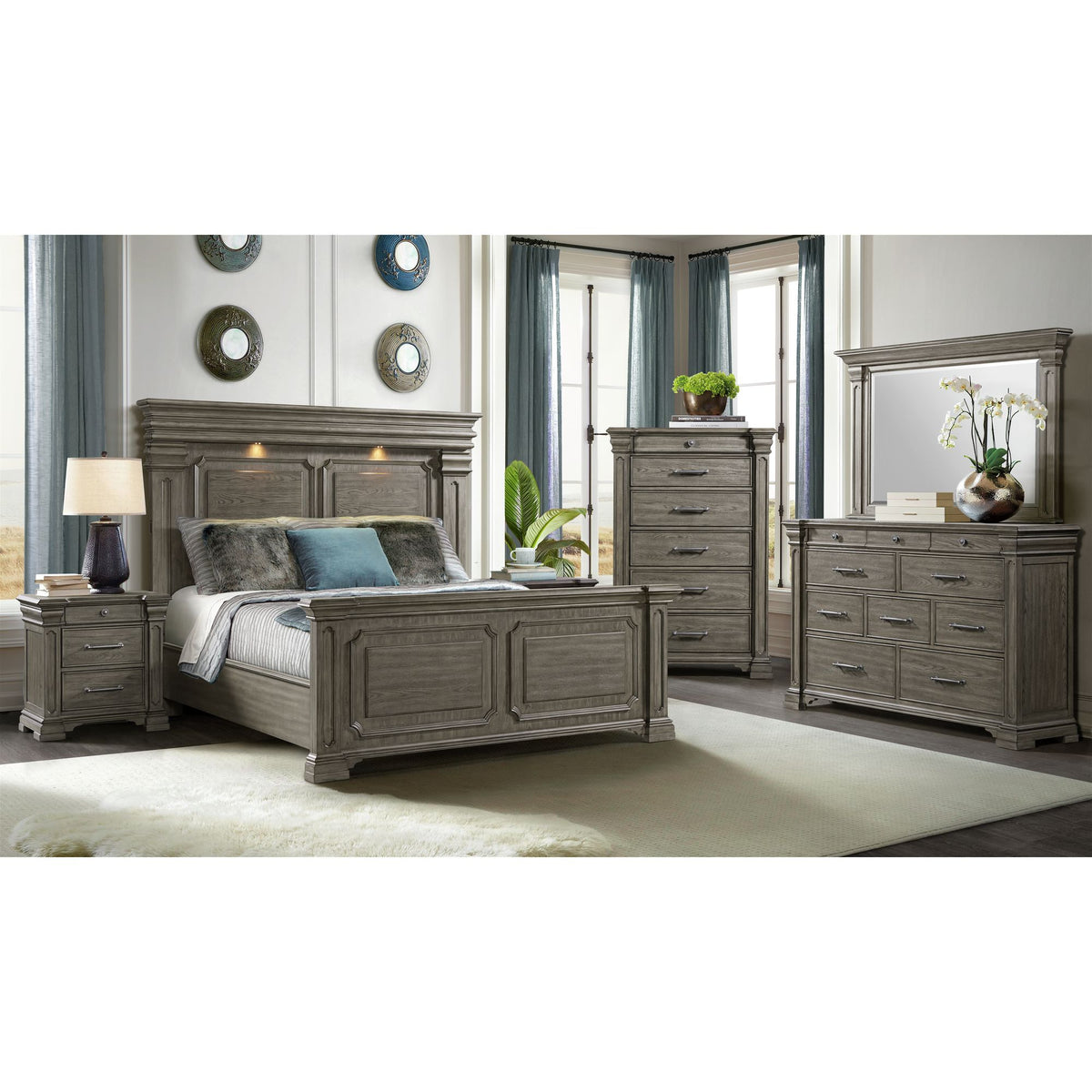 Kings Court 10-Drawer Dresser in Grey – SKU B.10315.DR | Elements