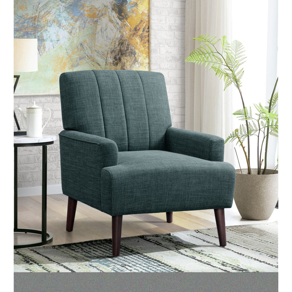 Kiwi Chair with Channel Back in Palmer Teal – SKU U-4410-4550-100C | Elements