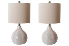 Hoover Furniture Outlet - Ashley Furniture - Rainermen Table Lamp (Set of 2) - Table Lamp (Set of 2) / Off White - L180024X2