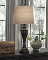 Hoover Furniture Outlet - Ashley Furniture - Darlita Table Lamp (Set of 2) - Metal Table Lamp (Set of 2) / Bronze Finish - L204024