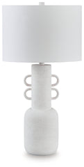 Hoover Furniture Outlet - Ashley Furniture - Perringhill Table Lamp - Metal Table Lamp (1/CN) / Distressed White - L207504