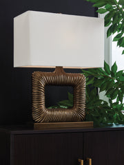 Hoover Furniture Outlet - Ashley Furniture - Garronby Table Lamp - Metal Table Lamp (1/CN) - L207604