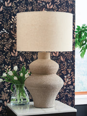 Hoover Furniture Outlet - Ashley Furniture - Jossleigh Table Lamp - Metal Table Lamp (1/CN) / Beige - L207624