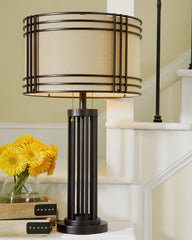 Hoover Furniture Outlet - Ashley Furniture - Hanswell Table Lamp - Metal Table Lamp (1/CN) / Dark Brown - L208294