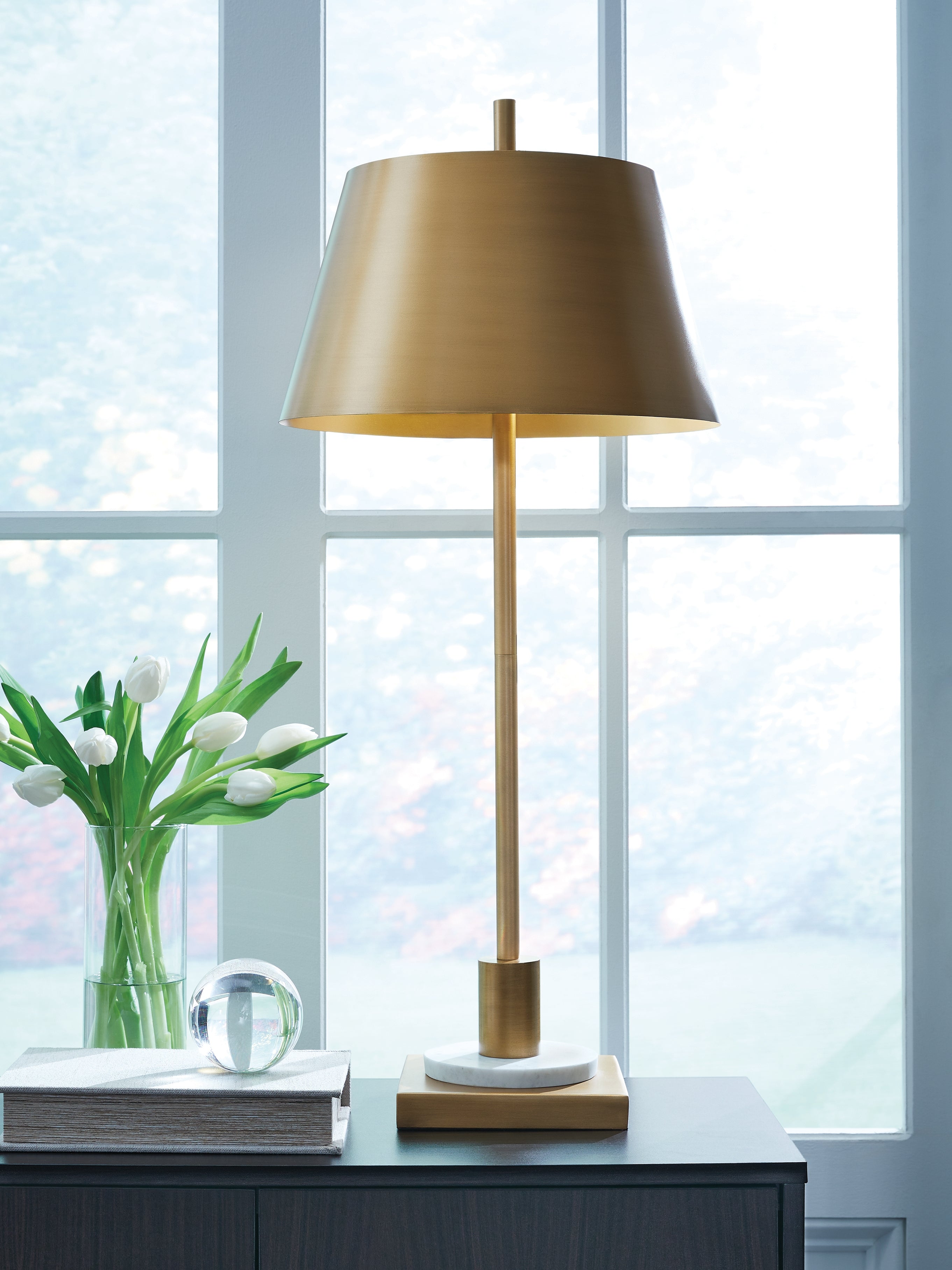 Hoover Furniture Outlet - Ashley Furniture - Fritzburn Table Lamp - Metal Table Lamp (1/CN) - L208444