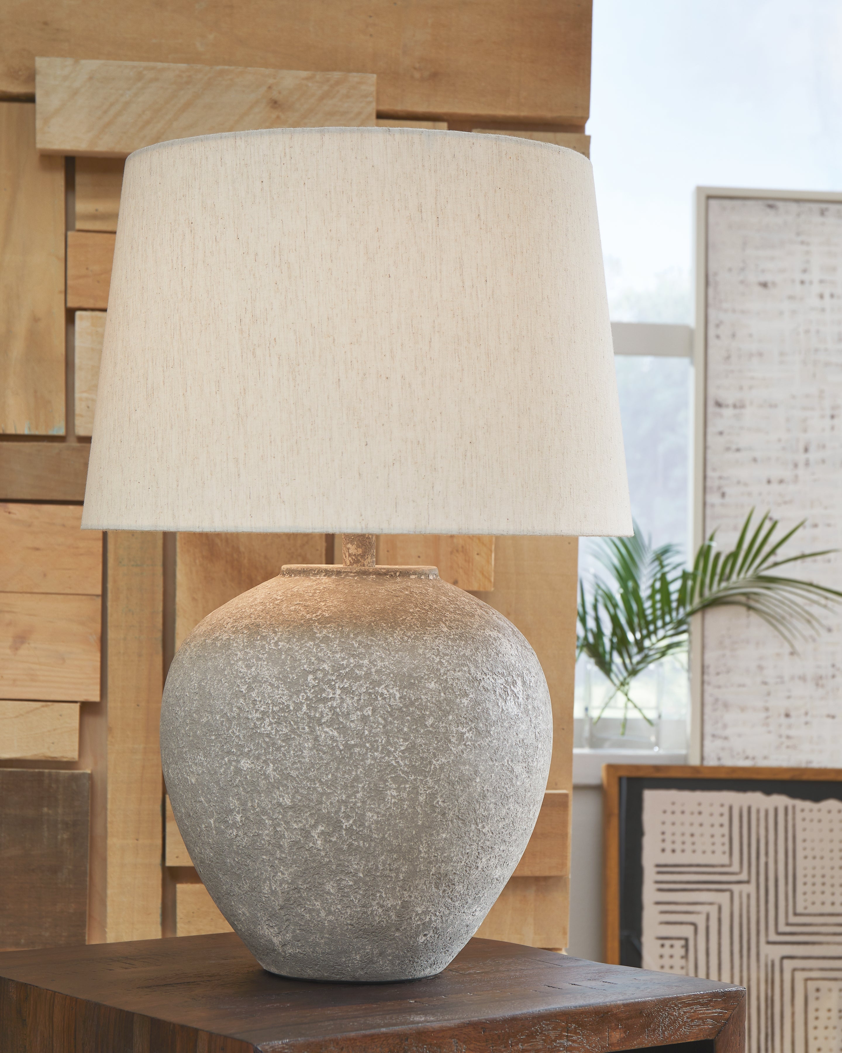 Hoover Furniture Outlet - Ashley Furniture - Dreward Table Lamp - Metal Table Lamp (1/CN) / Distressed Gray - L235694