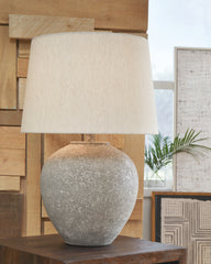 Hoover Furniture Outlet - Ashley Furniture - Dreward Table Lamp - Metal Table Lamp (1/CN) / Distressed Gray - L235694