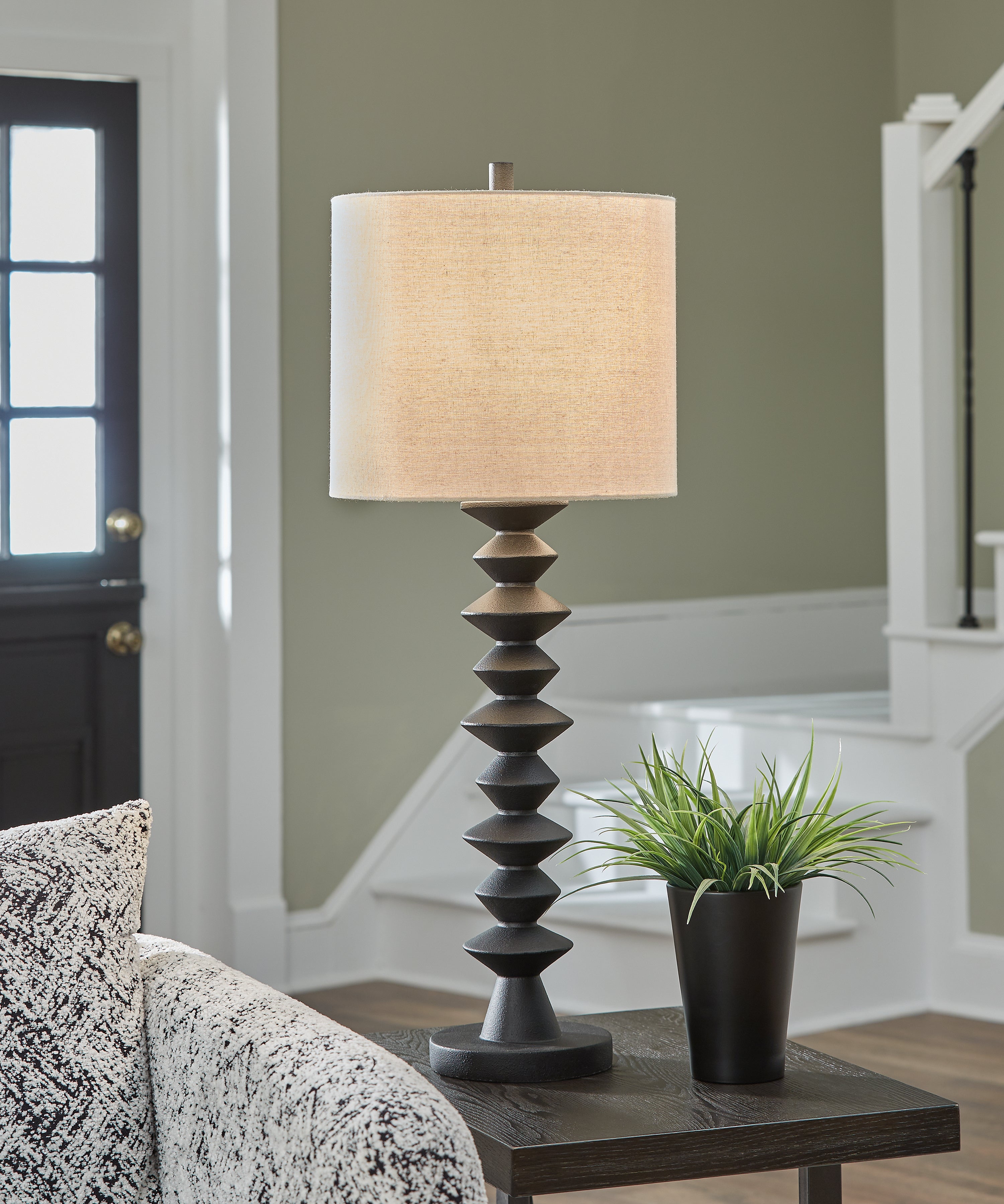 Hoover Furniture Outlet - Ashley Furniture - Luanndon 2-Piece Lamp Set - 2-Piece Lamp Set / Black - L235783X2