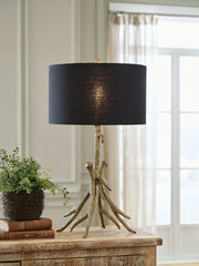 Hoover Furniture Outlet - Ashley Furniture - Josney Table Lamp - Metal Table Lamp (1/CN) / Antique Gold Finish - L317034