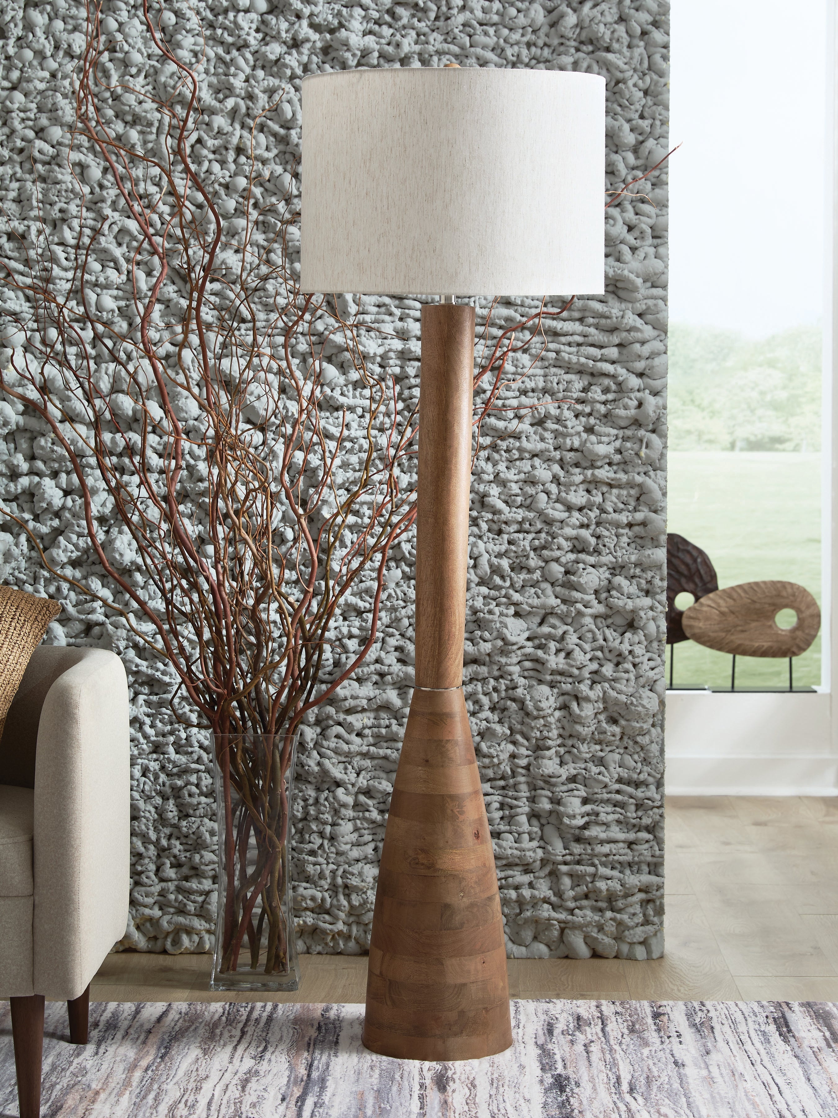 Hoover Furniture Outlet - Ashley Furniture - Ailsa Floor Lamp - Wood Floor Lamp (1/CN) - L329111