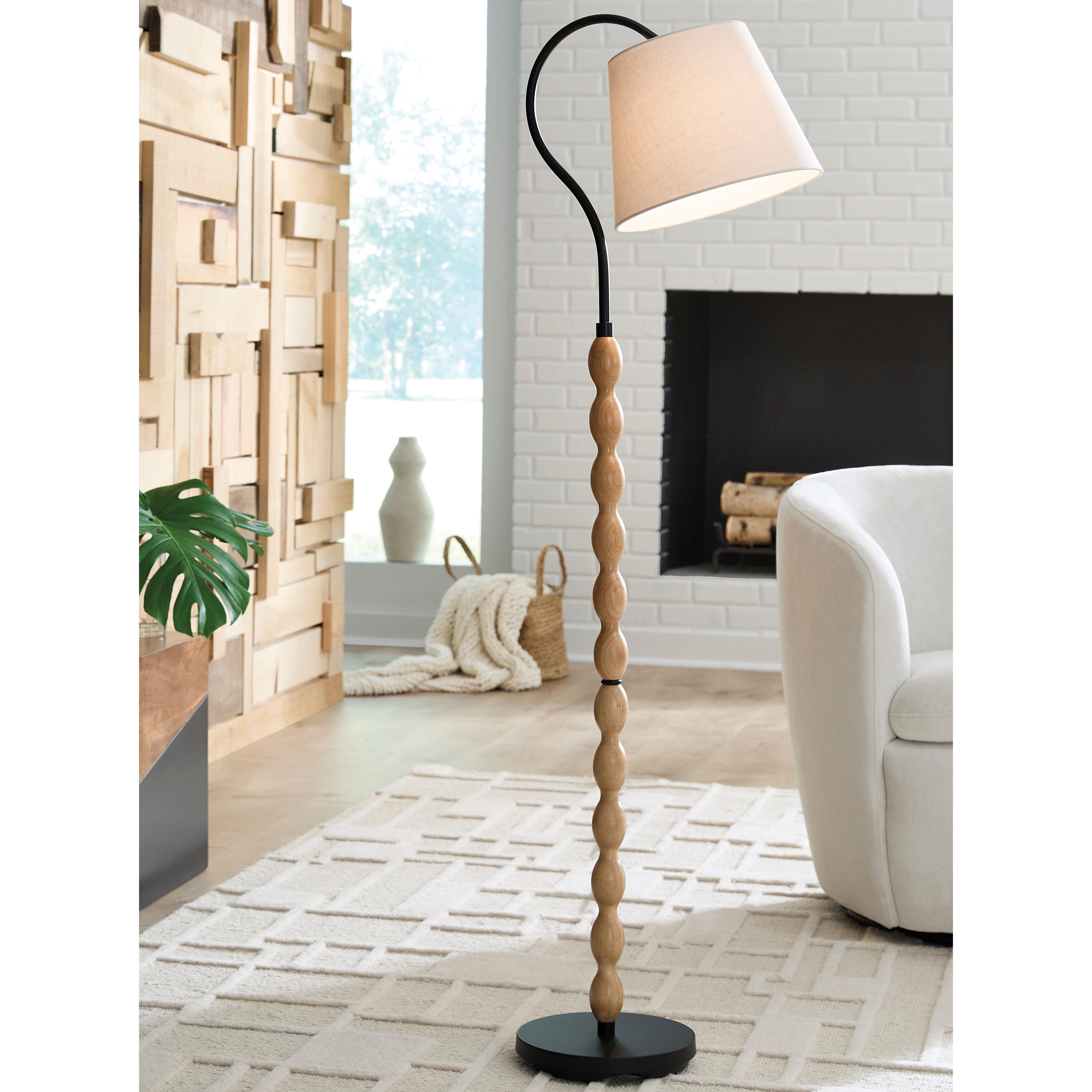 Hoover Furniture Outlet - Ashley Furniture - Corinwell Floor Lamp - Wood Floor Lamp (1/CN) - L329131